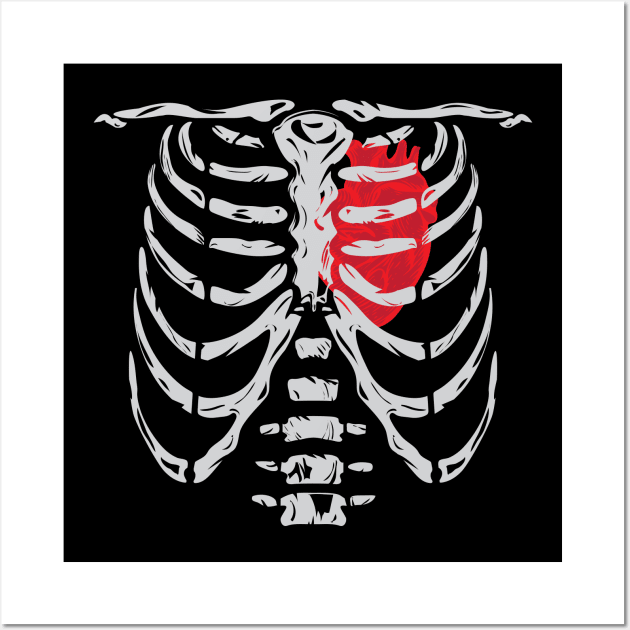 Skeleton Ribs with Heart Wall Art by Oz Bazaar